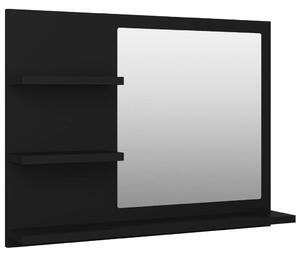 Oglindă de baie, negru, 60 x 10,5 x 45 cm, PAL