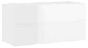 Dulap de chiuvetă, alb extralucios, 90x38,5x45 cm, PAL