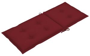 Perne scaun cu spătar înalt, 2 buc. roșu vin 120x50x7 cm textil