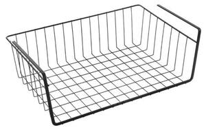 Suport metalic tip cos pentru depozitare sub raft Pufo pentru casa si bucatarie, multifunctional, 31 x 25 cm, negru