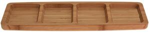 Tava din bambus pentru aperitive 4 compartimente, 33x10x2 cm, Excellent Houseware