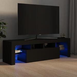 Comodă TV cu lumini LED, negru, 140x36,5x40 cm