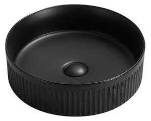 Mexen Grovo, lavoar de blat cu caneluri 39 × 39 cm, negru mat, 22303985