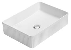 Mexen Grovo, lavoar de blat cu caneluri 50 × 34 cm, alb, 22305000