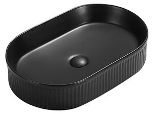 Mexen Grovo, lavoar de blat cu caneluri 49 × 31 cm, negru mat, 22304985