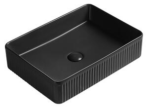 Lavoar de blat Mexen Grovo, cu caneluri 50 × 34 cm, negru mat, 22305085