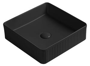 Lavoar de blat Mexen Grovo, cu caneluri 41 × 41 cm, negru mat, 22304185