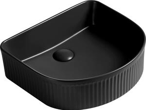 Mexen Grovo, lavoar de blat cu caneluri 40 × 35 cm, negru mat, 22304085