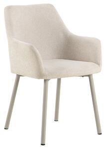 MAZZONI EXPORT VERA Bej (material Apia 453) / cadru bej-gri (cașmir) - SCAUN MODERN ADÂNC TAPIȚAT DIN CHENILLE PENTRU SALON/LIVING LOFT