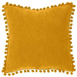 Perna decorativa POMPONS, 40 x 40 cm, galben