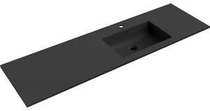 Mexen Otis chiuvetă încastrată în blat dreapta 161 x 46,5 cm, negru mat - 25181671P