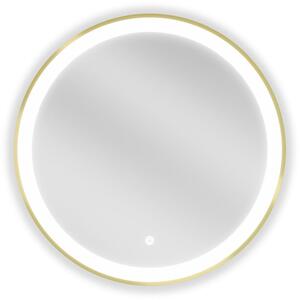 Mexen Esso oglindă baie iluminată, rotundă 60 cm, LED 6000K, anti-aburire, cadru auriu - 9825-060-060-611-50