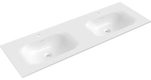 Mexen Vela chiuvetă dublă încastrată în blat 141 x 46,5 cm, alb lucios - 25231400D