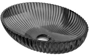Mexen Zira chiuvetă de blat din sticlă 53 x 35 cm, neagră - 24175370