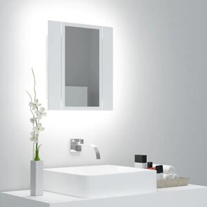 Dulap de baie cu oglindă & LED, alb, 40x12x45 cm, acril