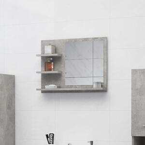 Oglindă de baie, gri beton, 60x10,5x45 cm, PAL