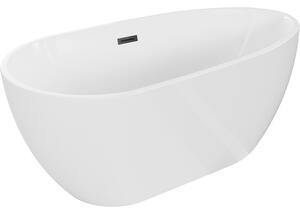 Mexen Eos cadă de baie freestanding 170 x 75 cm, albă, preaplin negru - 52471707500-70