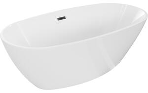 Mexen Eris, cadă de sine stătătoare 180 x 95 cm, alb, negru mat, 53441809500-70