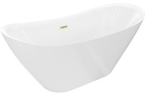 Mexen Lotos cadă freestanding 160 x 75 cm, albă, preaplin auriu periat - 52051607700-55
