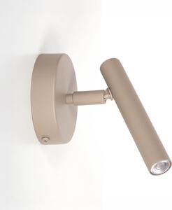 SIGMA Aplică de perete Sopel, înălțime 15 cm, culoare bej, oțel, reglabil, Bej, Camera de zi / sufragerie, Metal, Modern