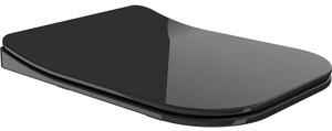Mexen Teo capac de toaletă cu cădere lentă slim, duroplast, negru lucios - 39851085