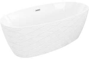 Mexen Olea cadă de baie independentă model 170 x 80 cm, albă, preaplin crom - 52821708000-01
