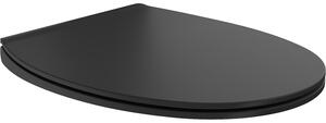 Mexen Egg scaun de toaletă cu cădere lentă slim, duroplast, negru mat - 39243085