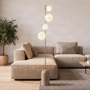EMIBIG LIGHTING Lampadar Etno LP4, bej, sticlă/oțel, înălțime 140 cm, G9, Bej, Camera de zi / sufragerie, Sticlă, Modern