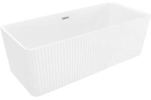 Mexen Nila cadă freestanding canelată 170 x 75 cm, albă, preaplin crom - 52841708000-01