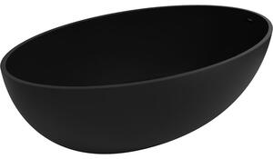 Mexen Prato cadă de baie freestanding din conglomerat 170 x 100 cm, negru mat - 57251701070