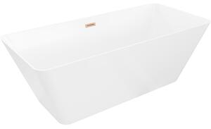 Mexen Velo Slim cadă de sine stătătoare 170 x 75 cm, albă, preaplin cupru periat - 52811707500-65