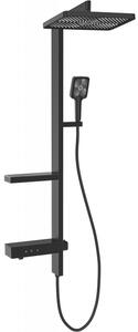 Mexen Roar set de duș montat pe perete cu pălărie de duș și baterie, negru - 78105-70
