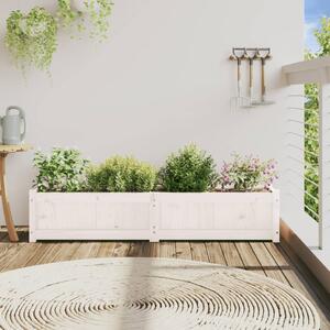 Jardinieră de grădină, alb, 150x31x31 cm, lemn masiv de pin