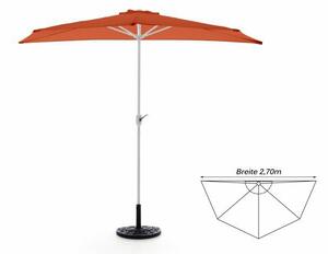 Umbrelă de grădină semicirculară,teracotă incl. accesorii