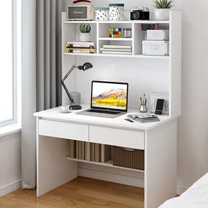 Masa de birou cu rafturi si sertare, OT-610-White, 143 x 80 x 40, alb