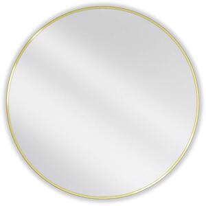 Mexen Loft, oglinda baie rotunda 90 cm, culoare rama auriu lucios, 9850-090-090-000-50