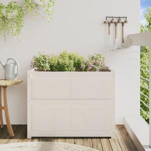 Jardinieră de grădină, alb, 90x50x70 cm, lemn masiv de pin