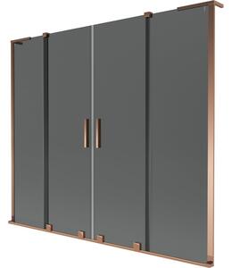 Mexen Velar L Duo paravan de cadă cu două panouri glisante 170 x 150 cm, grafit, aur roz - 896-170-003-42-60