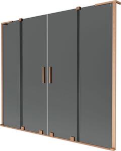 Mexen Velar L Duo paravan cadă cu 2 uși glisante 170 x 150 cm, grafit, cupru periat - 896-170-003-42-65