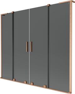 Mexen Velar L Duo paravan de cadă cu 2 panouri glisante 180 x 150 cm, grafit, cupru periat - 896-180-003-42-65