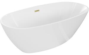Mexen Eris, cadă de sine stătătoare 155 x 80 cm, alb, preaplin auriu mat, 53441558000-55