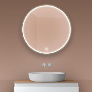 Oltens Nordlis oglindă 80x80 cm rotund cu iluminare cu covoraș de încălzire 64101510