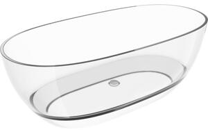 Mexen Pure clar cadă de baie independentă transparentă 170 x 80 cm, dop crom - 58071708008