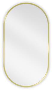 Mexen Loft, oglinda baie ovala 75 x 40 cm, culoare rama auriu lucios, 9851-075-040-000-50