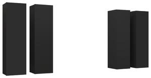 Dulapuri TV, 4 buc, negru, 30,5x30x110 cm, lemn prelucrat