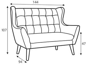 Canapea Henry de 2 locuri textil
