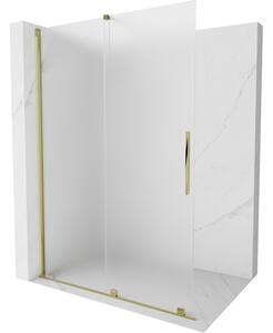 Mexen Velar panou de duș glisant Walk-in 130 x 200 cm, geam mat 8 mm, auriu - 871-130-000-33-50