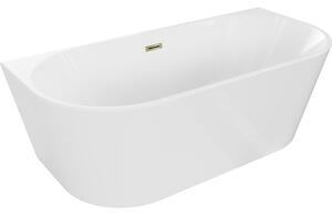 Cada Mexen Oval, de sine stătătoare, montată pe perete, 140 x 75 cm, alb, preaplin auriu lucios, 52671407500-50