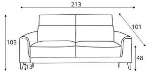 Canapea extensibila 3 locuri LEGATO textil