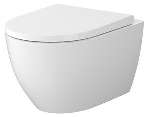 Cersanit Zen vas wc cu capac soft-close agăţat fără margine cu spălare turbionară alb lucios S701-719